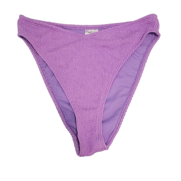 NWT Wild Fable Pucker V-Front High Waist High Leg Cheeky Bikini Bottom XS - Picture 2 of 5